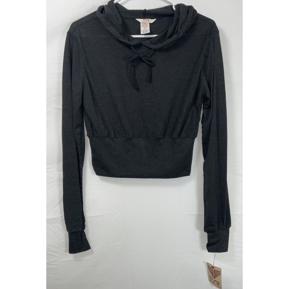 NWT Women's TYR Santorini Offshore Hoodie Lightweight - Black/Gray Medium‎ (8)